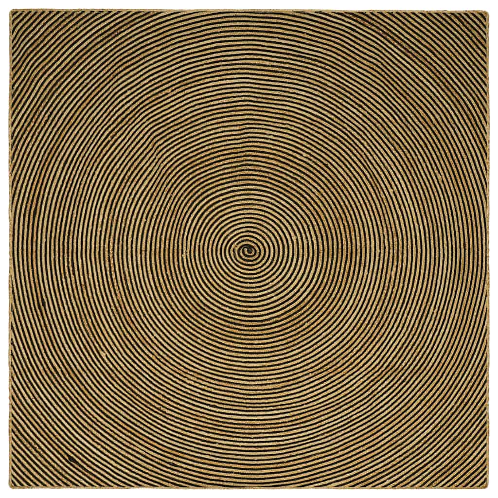 Bereichsteppiche Schwarz 200 x 200 cm Jute