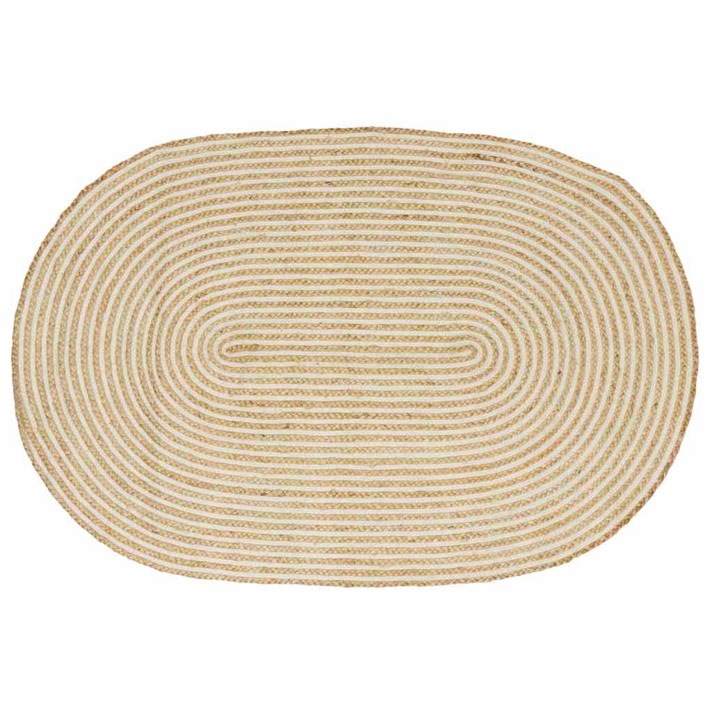 Bereichsteppiche Natürlich und Weiß 100 x 152 cm Jute