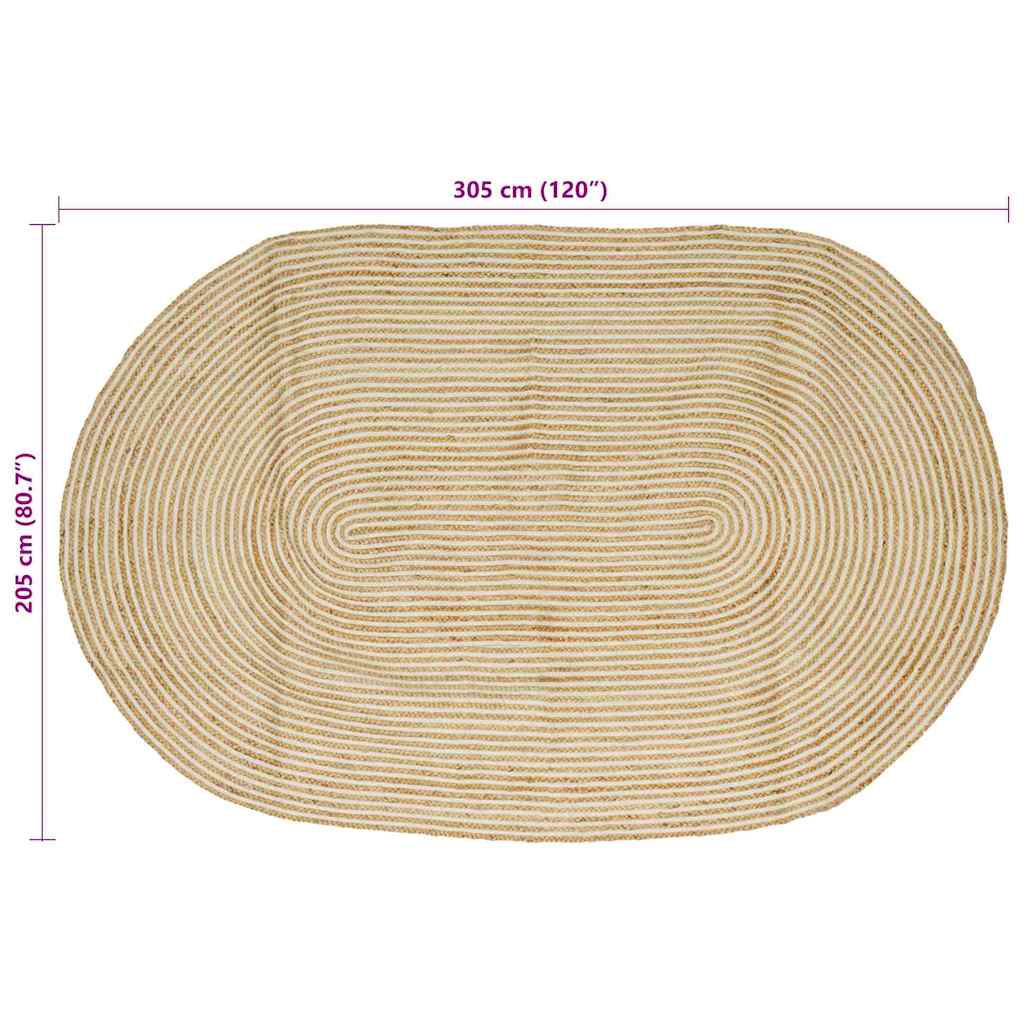 Bereichsteppiche Natürlich und Weiß 205 x 305 cm Jute