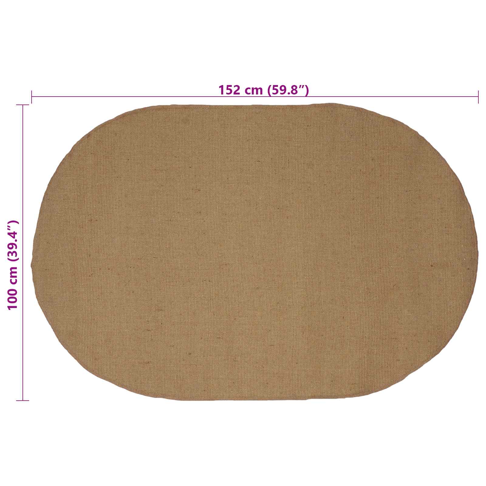 Bereichsteppiche Natur 100 x 152 cm Jute