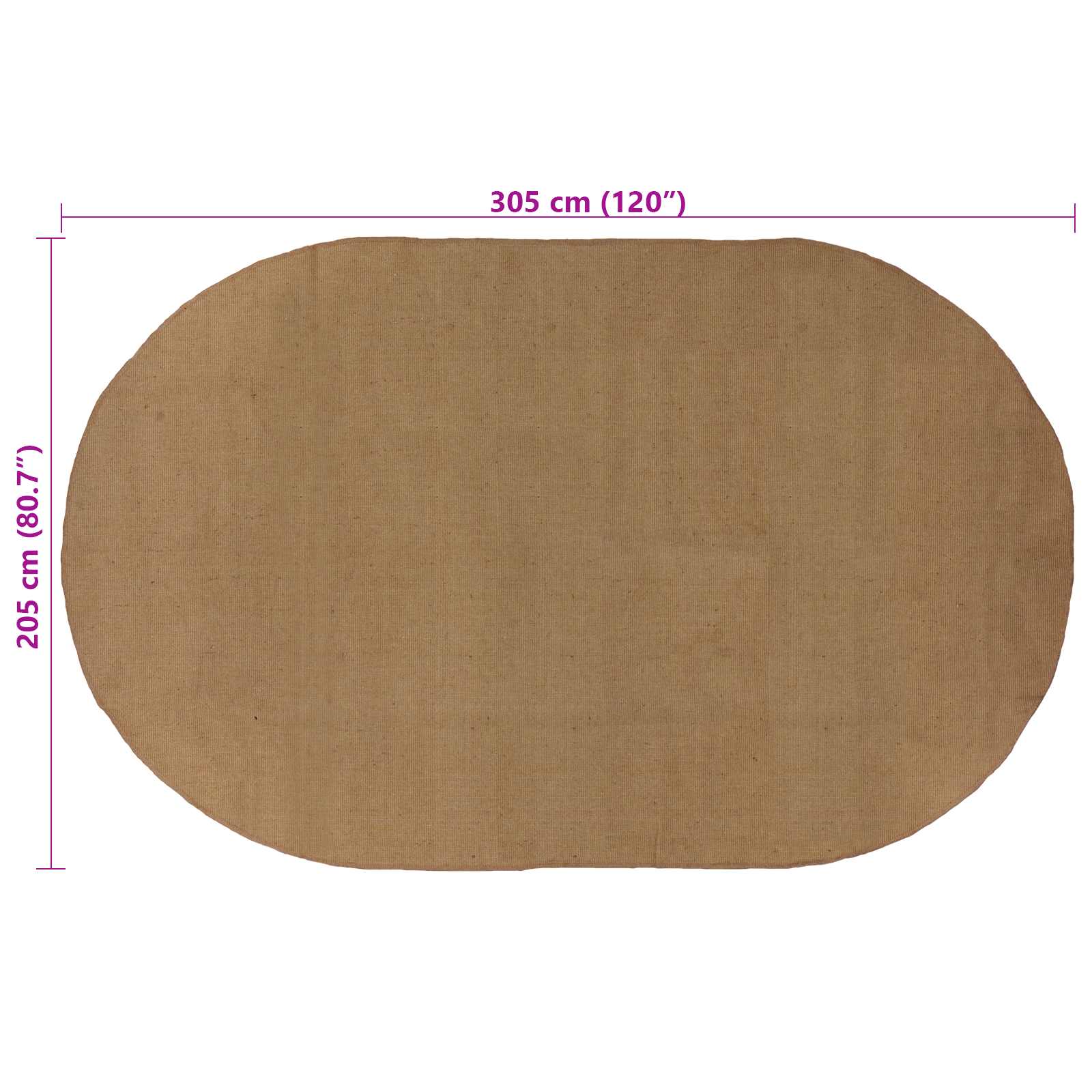 Bereichsteppiche Natur 205 x 305 cm Jute