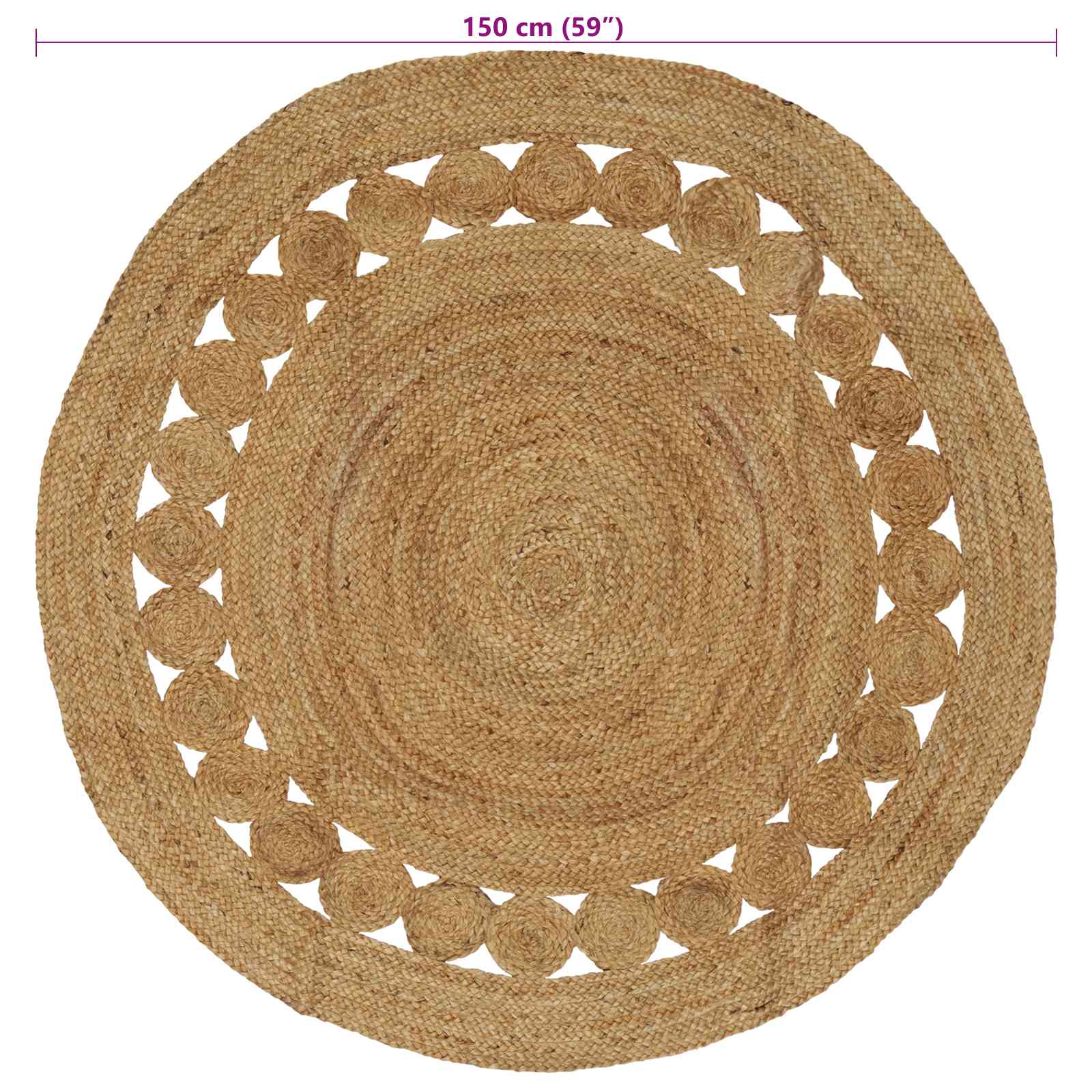 Bereichsteppiche Natur Ø 150 cm Jute
