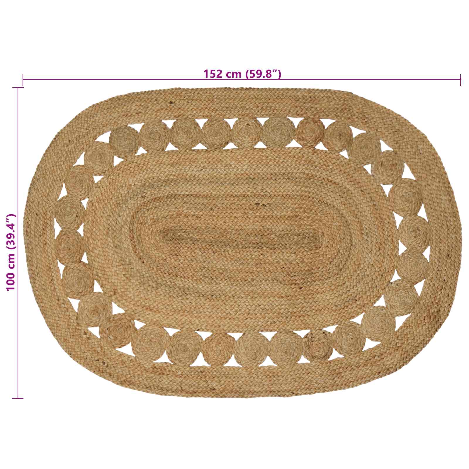 Bereichsteppiche Natur 100 x 152 cm Jute