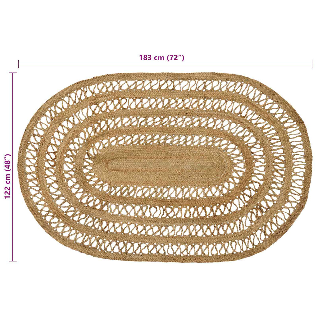 Bereichsteppiche Natur 122 x 183 cm Jute