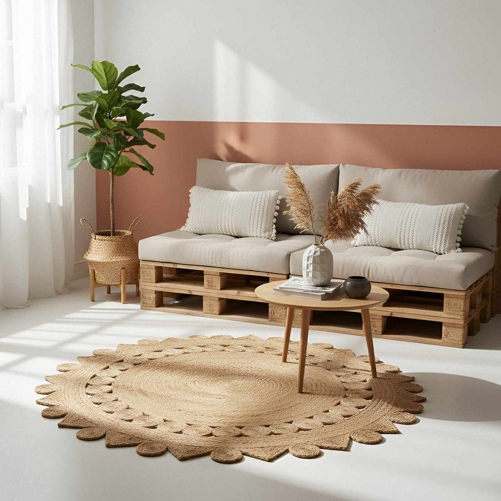 Bereichsteppiche Natur Ø 210 cm Jute