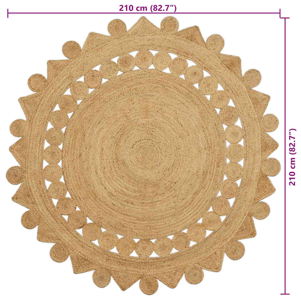 Bereichsteppiche Natur Ø 210 cm Jute