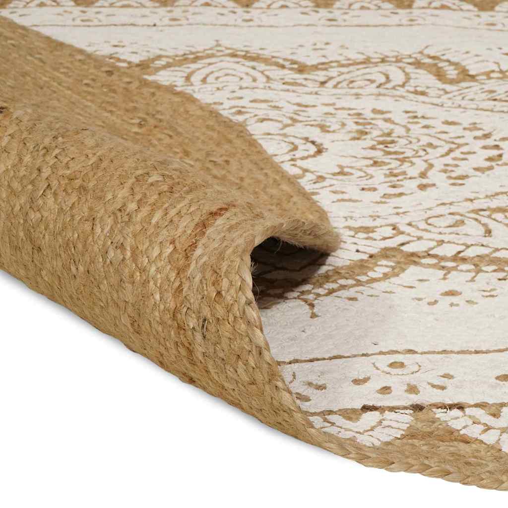 Bereichsteppiche Floral Natur mit weißem Druck 152 x 245 cm
