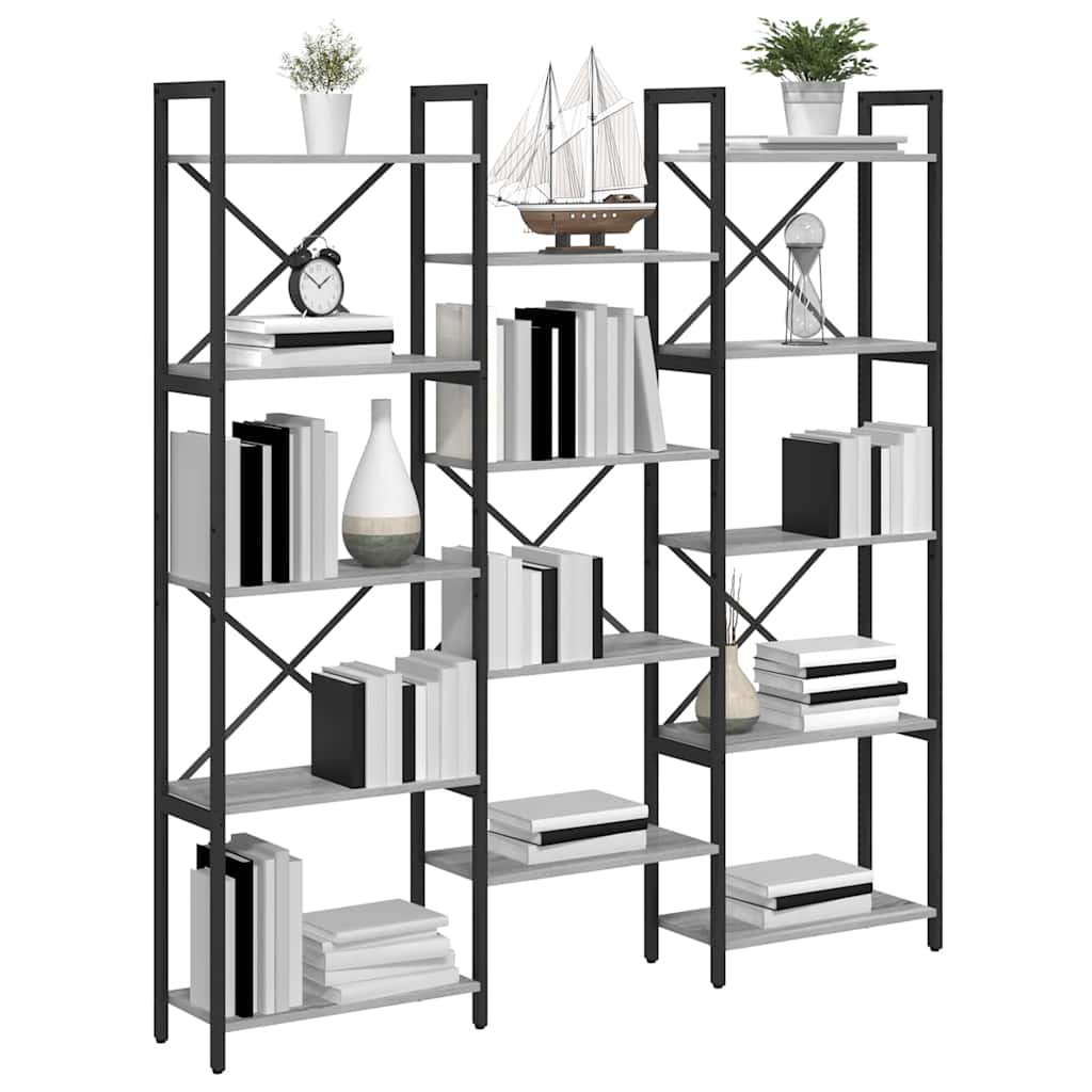 Bücherregal Grau Sonoma 156 x 25 x 167 cm Holzwerkstoff