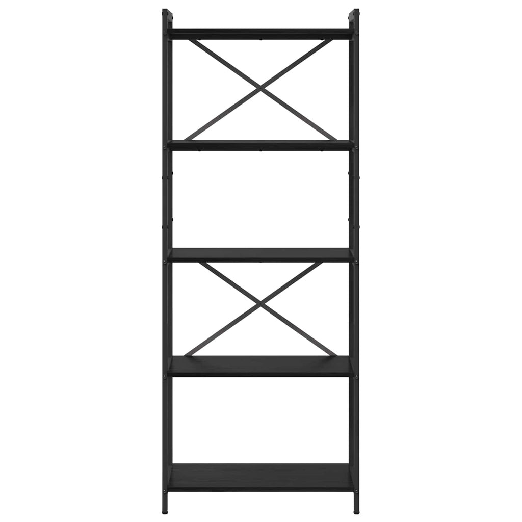 Bücherregal Schwarz Eichen-Optik 60 x 30 x 155 cm Holzwerkstoff