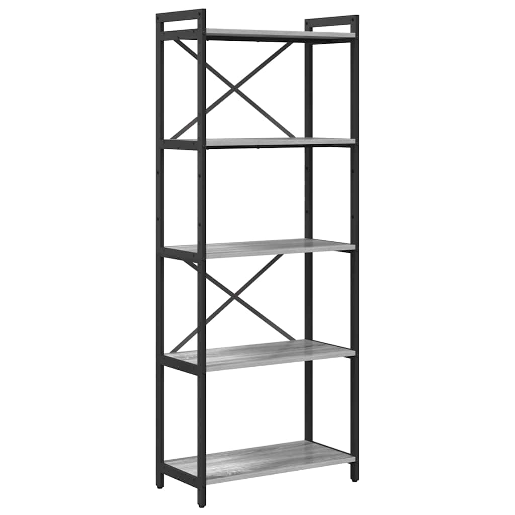 Bücherregal Grau Sonoma 60 x 30 x 155 cm Holzwerkstoff