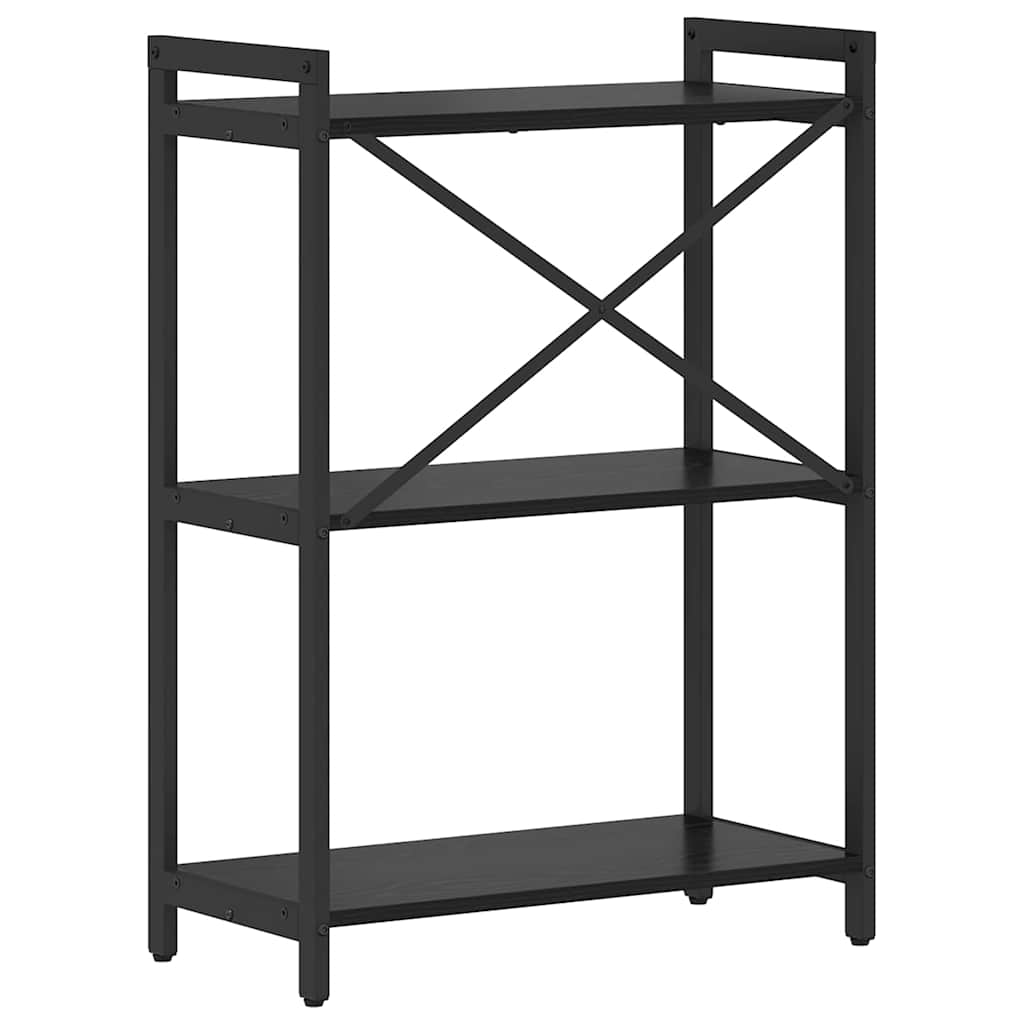 Bücherregal Schwarz Eichen-Optik 60 x 30 x 85 cm Holzwerkstoff