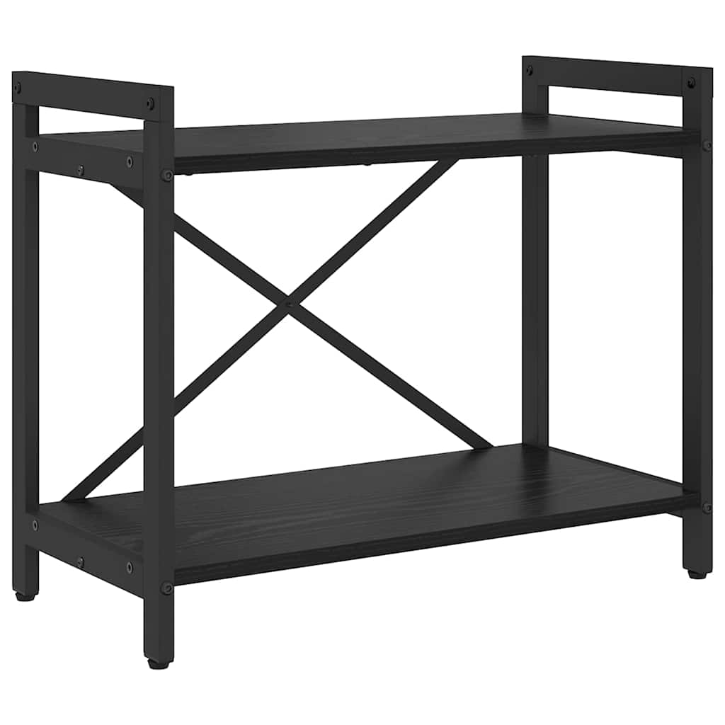Bücherregal Schwarz Eichen-Optik 60 x 30 x 50 cm Holzwerkstoff