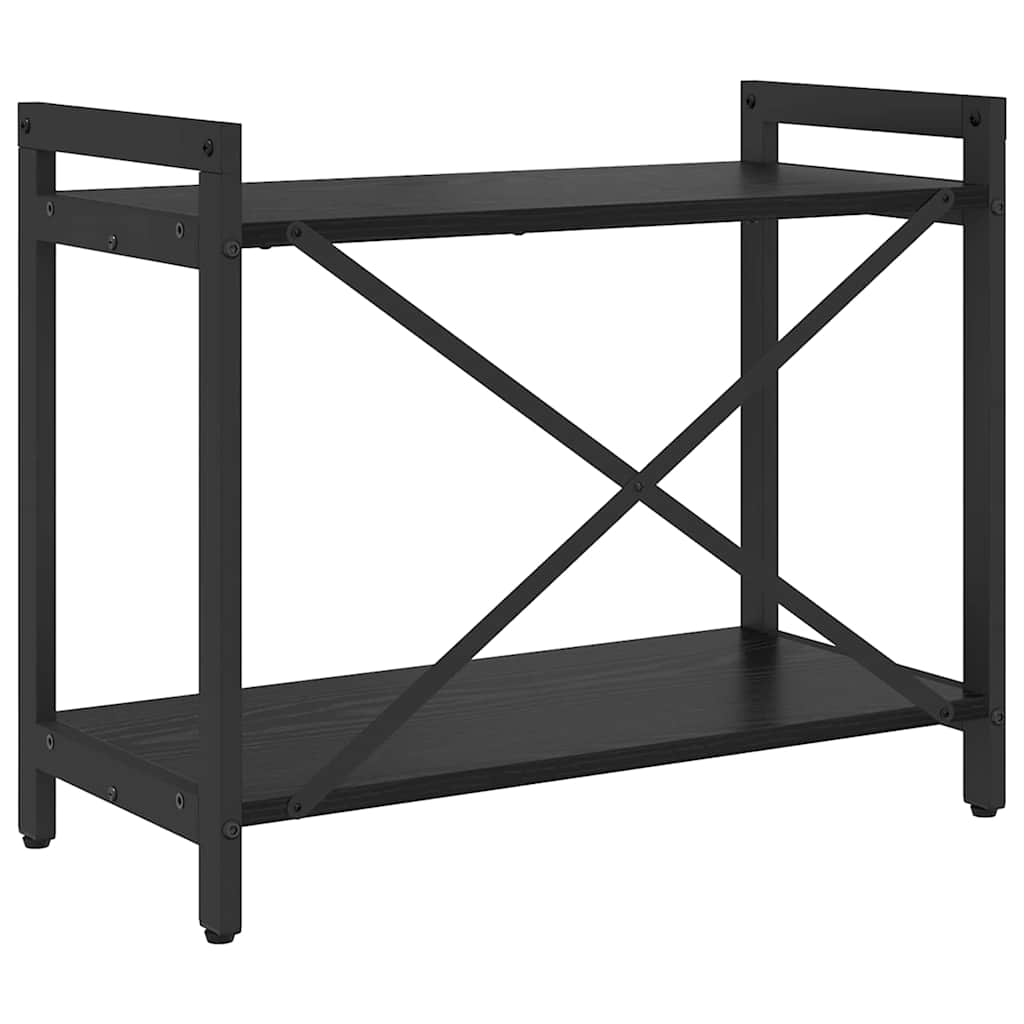 Bücherregal Schwarz Eichen-Optik 60 x 30 x 50 cm Holzwerkstoff