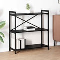 Bücherregal Schwarz Eichen-Optik 80 x 30 x 85 cm Holzwerkstoff