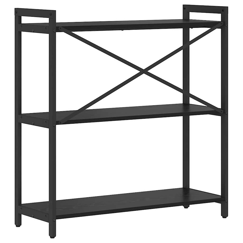 Bücherregal Schwarz Eichen-Optik 80 x 30 x 85 cm Holzwerkstoff