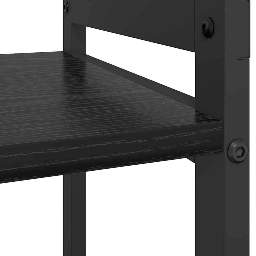 Bücherregal Schwarz Eichen-Optik 80 x 30 x 50 cm Holzwerkstoff