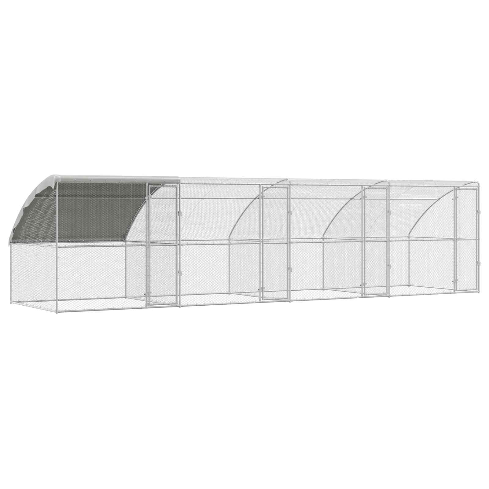 Hühnerkäfig 4 pcs Silber 800 x 200 x 200 cm Stahl und PE