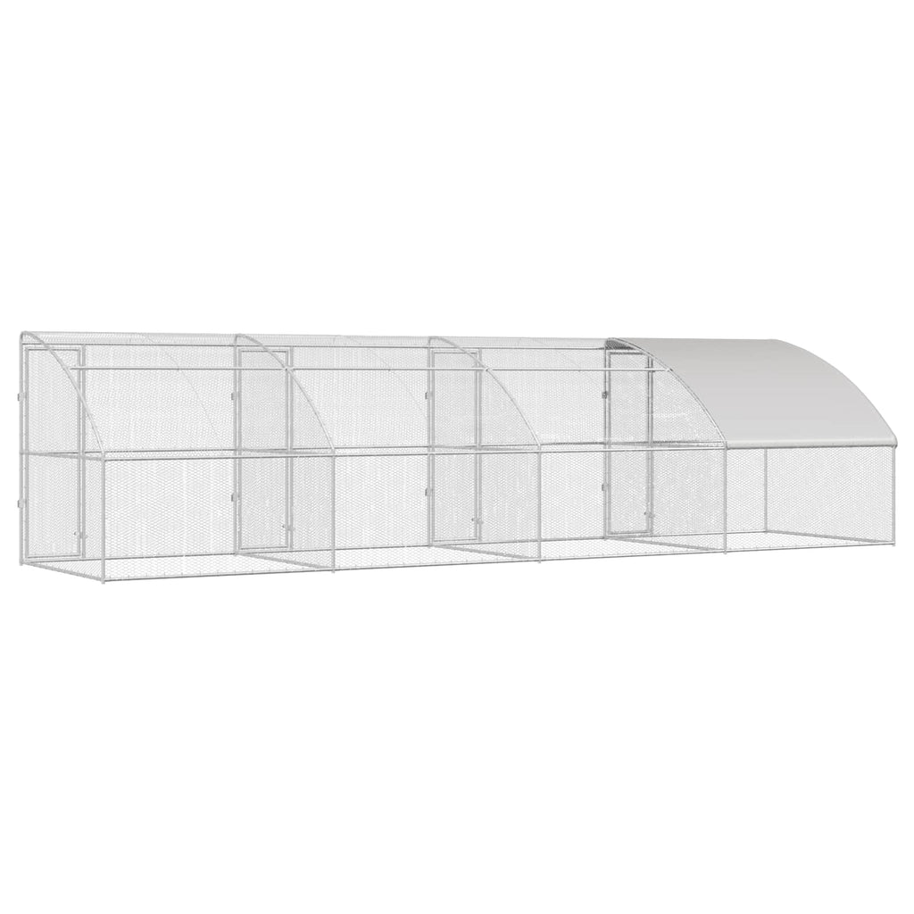 Hühnerkäfig 4 pcs Silber 800 x 200 x 200 cm Stahl und PE