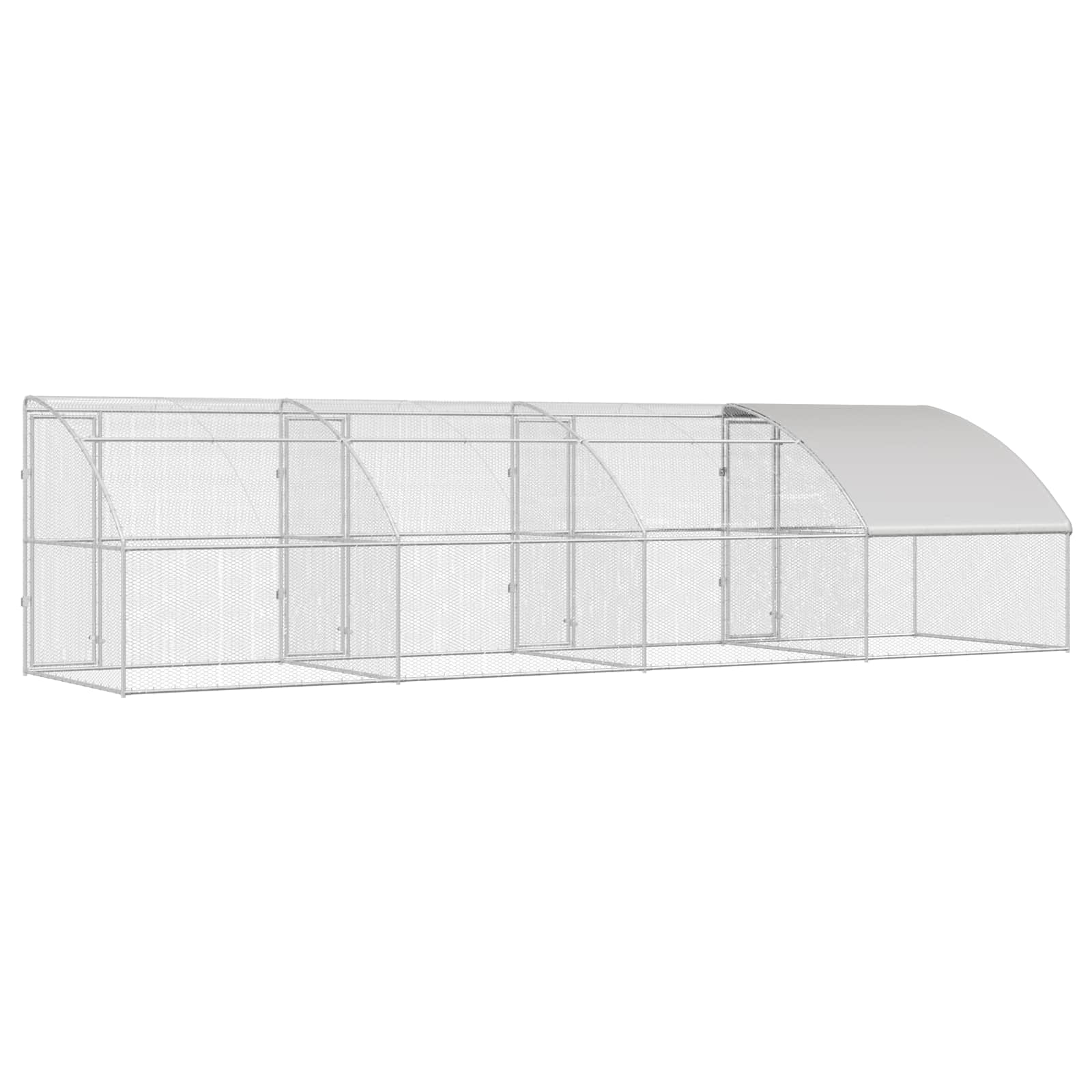 Hühnerkäfig 4 pcs Silber 800 x 200 x 200 cm Stahl und PE