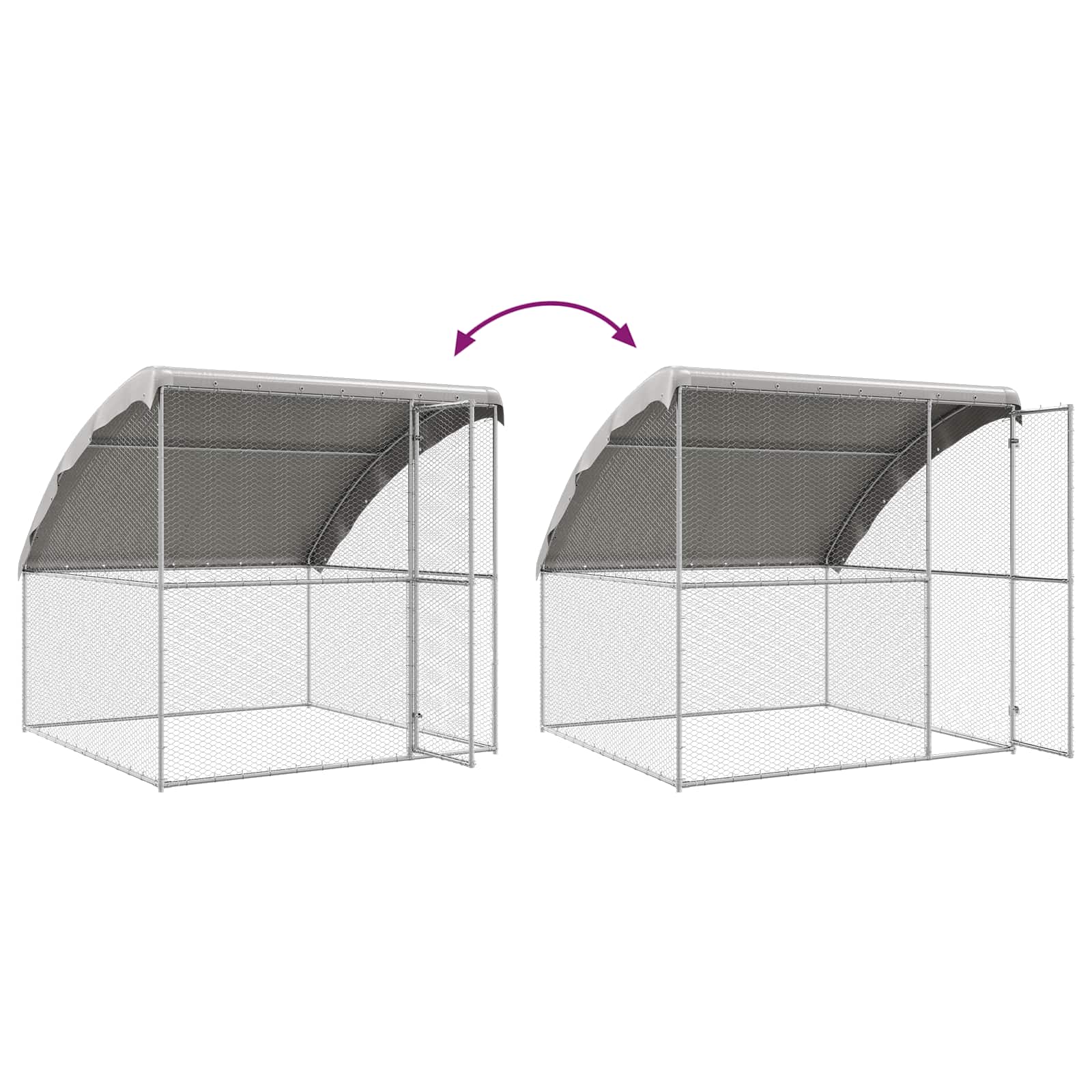 Hühnerkäfig 4 pcs Silber 800 x 200 x 200 cm Stahl und PE