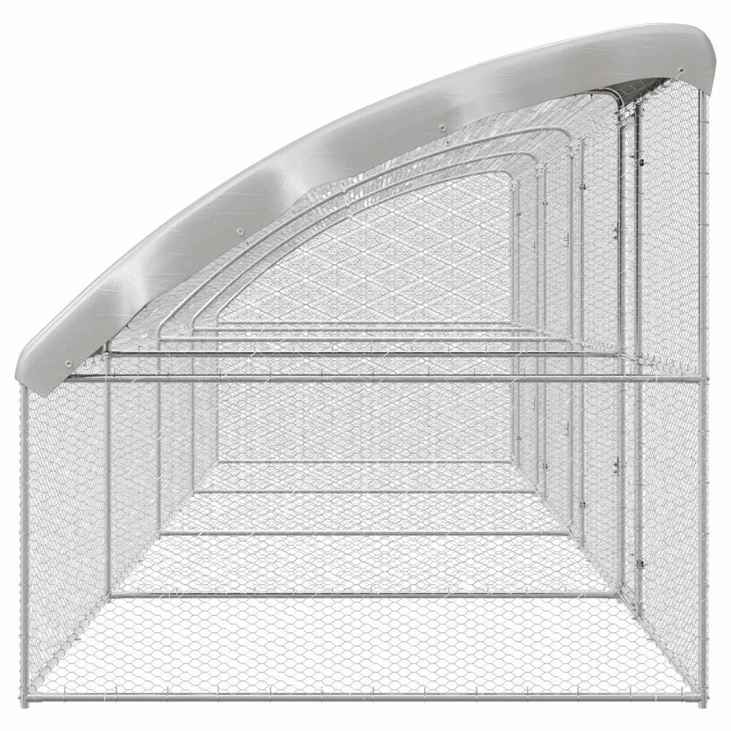 Hühnerkäfig 4 pcs Silber 800 x 200 x 200 cm Stahl und PE