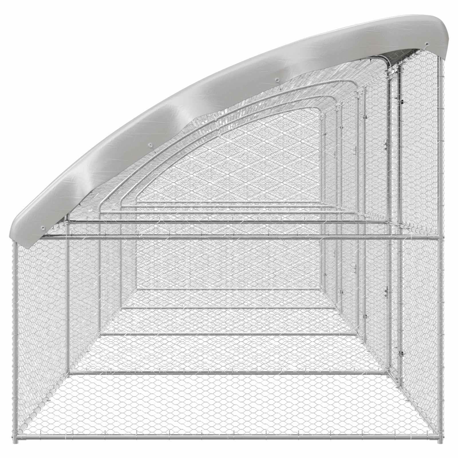 Hühnerkäfig 4 pcs Silber 800 x 200 x 200 cm Stahl und PE