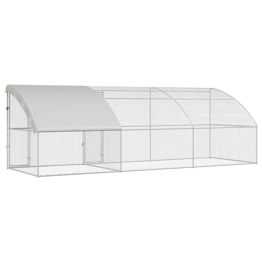 Hühnerkäfig 3 pcs Silber 600 x 200 x 200 cm Stahl und PE