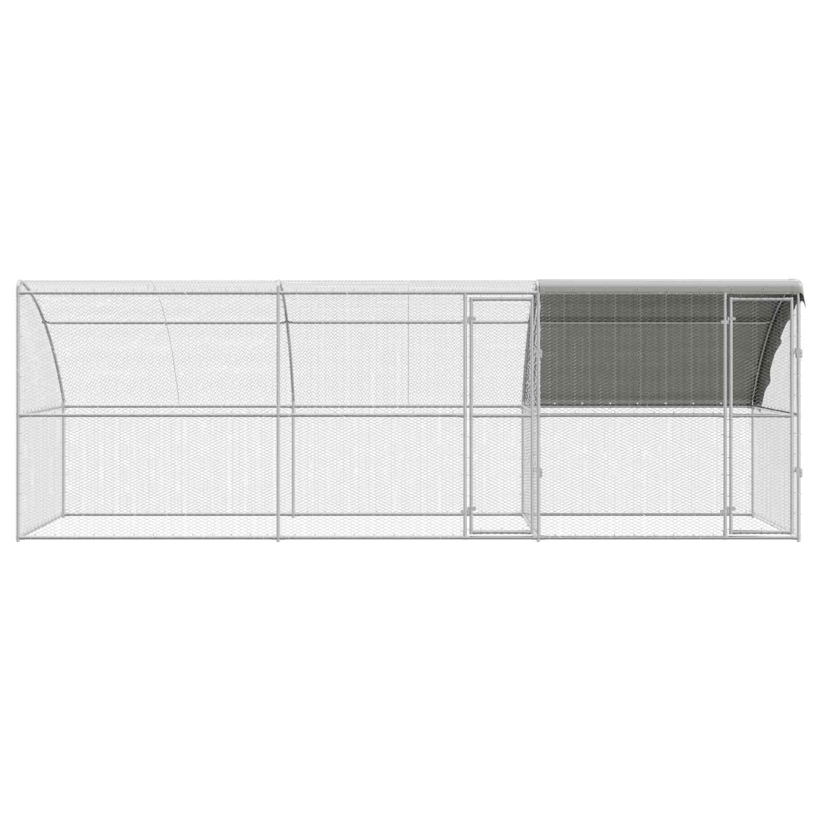 Hühnerkäfig 3 pcs Silber 600 x 200 x 200 cm Stahl und PE