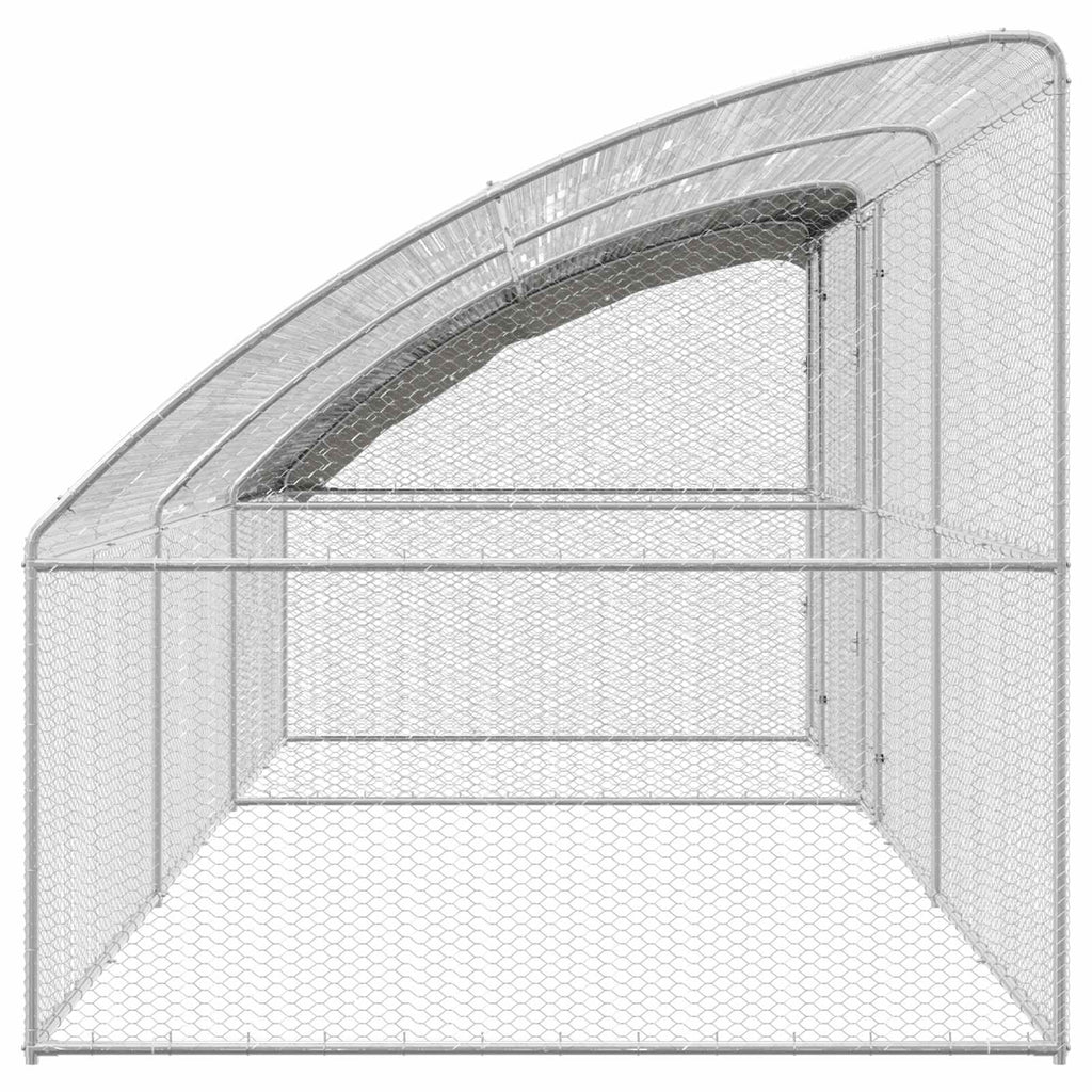 Hühnerkäfig 3 pcs Silber 600 x 200 x 200 cm Stahl und PE