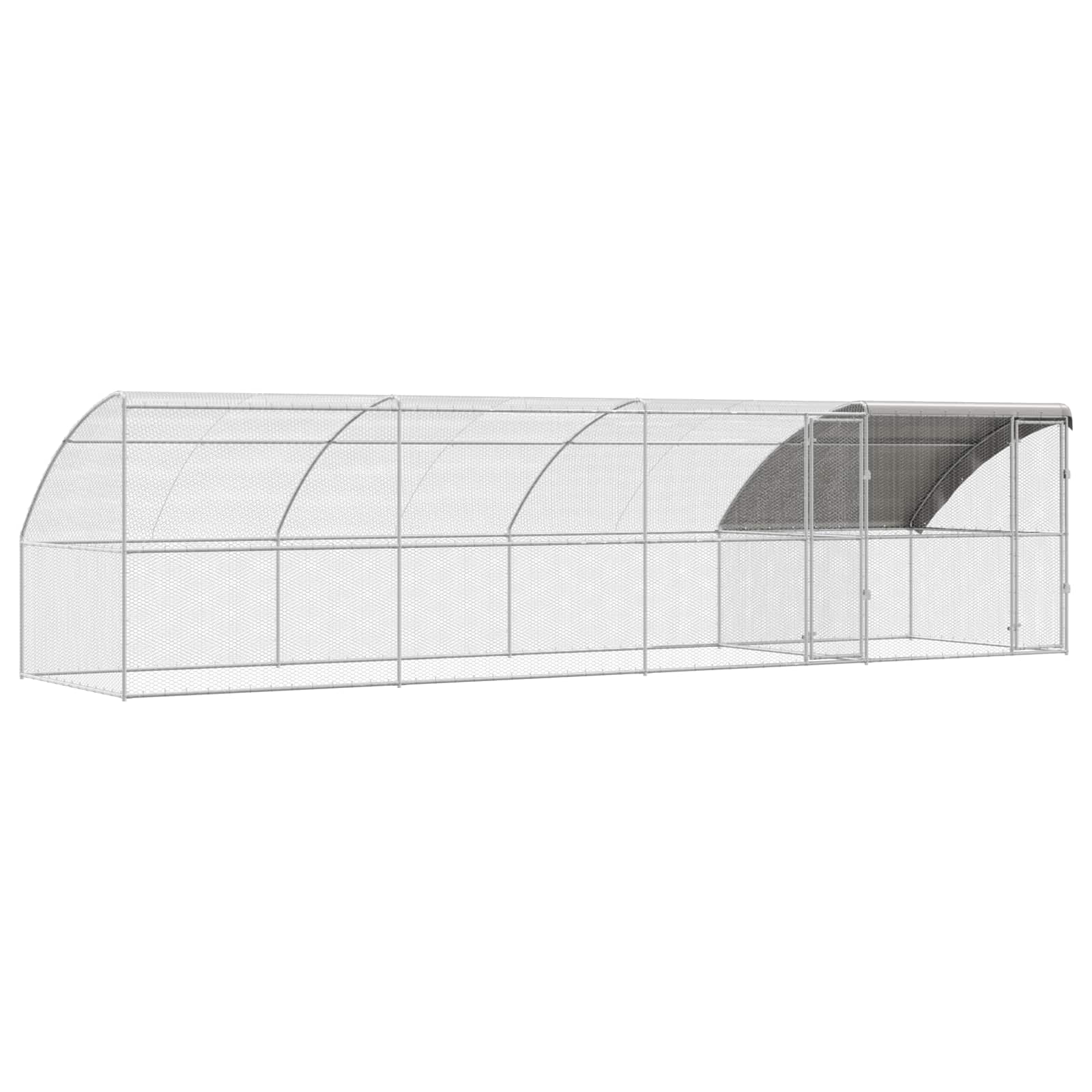 Hühnerkäfig 4 pcs Silber 800 x 200 x 200 cm Stahl und PE