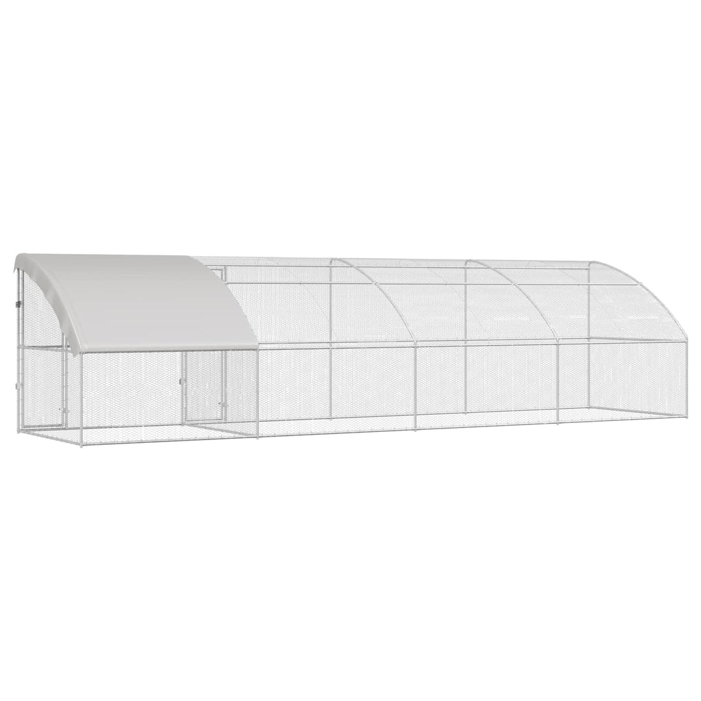 Hühnerkäfig 4 pcs Silber 800 x 200 x 200 cm Stahl und PE