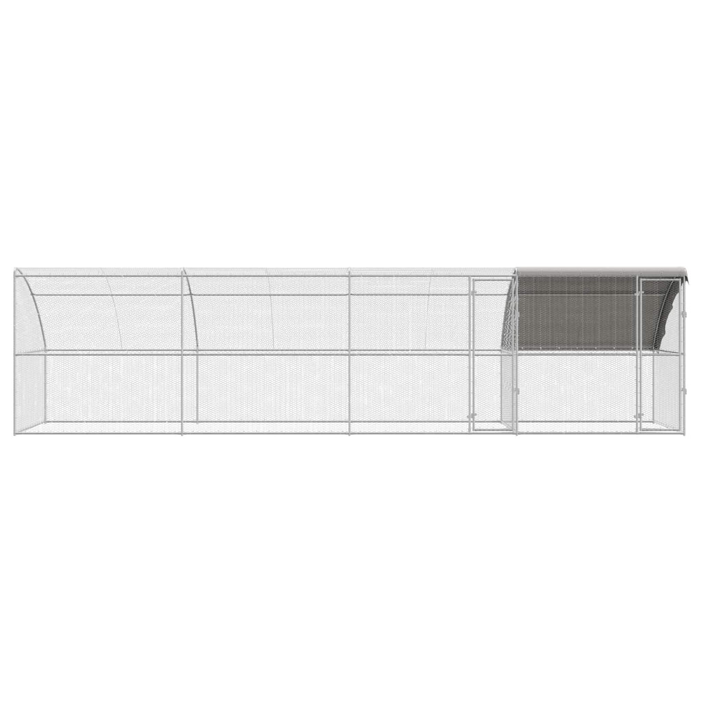 Hühnerkäfig 4 pcs Silber 800 x 200 x 200 cm Stahl und PE