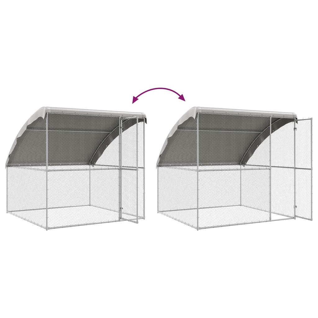 Hühnerkäfig 4 pcs Silber 800 x 200 x 200 cm Stahl und PE