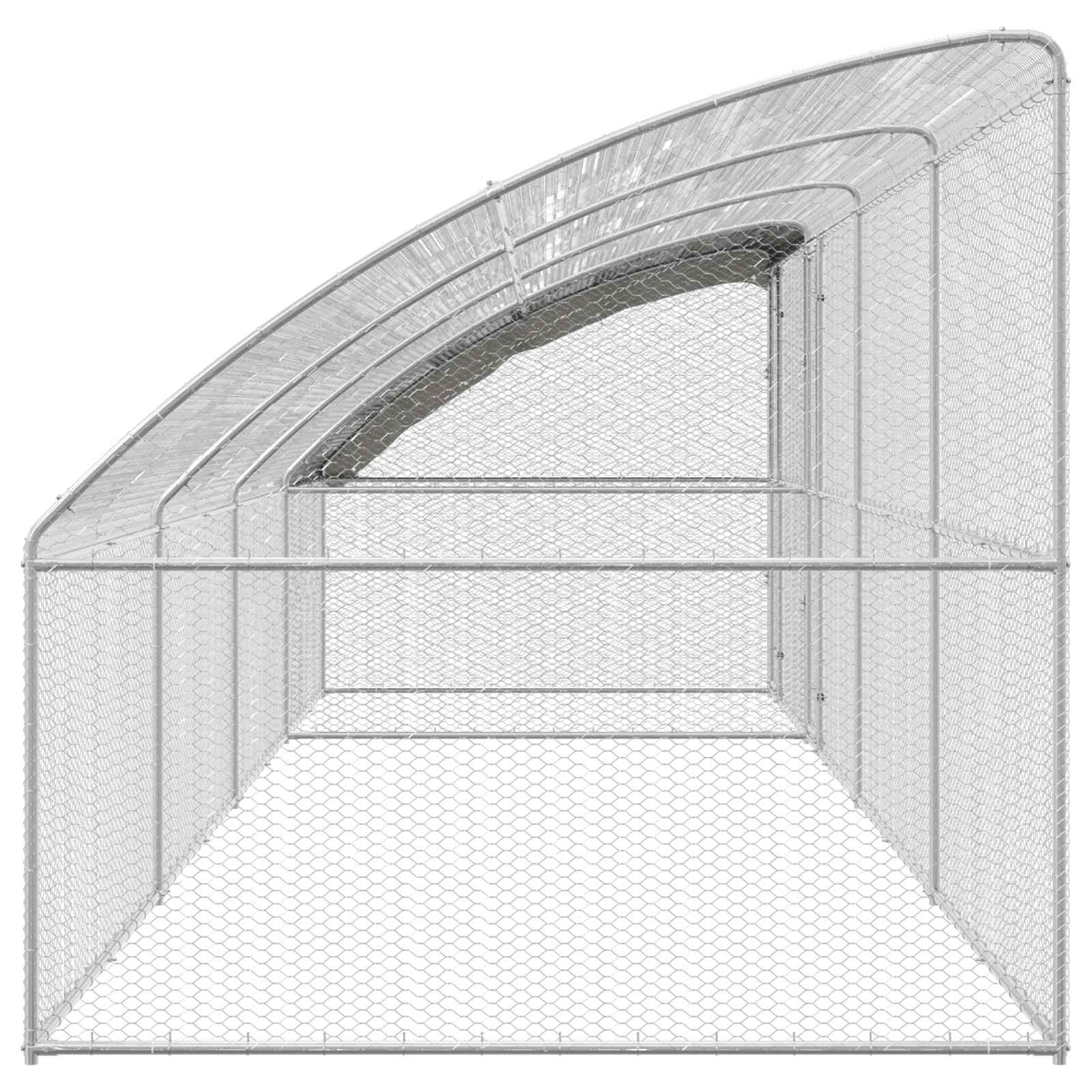 Hühnerkäfig 4 pcs Silber 800 x 200 x 200 cm Stahl und PE
