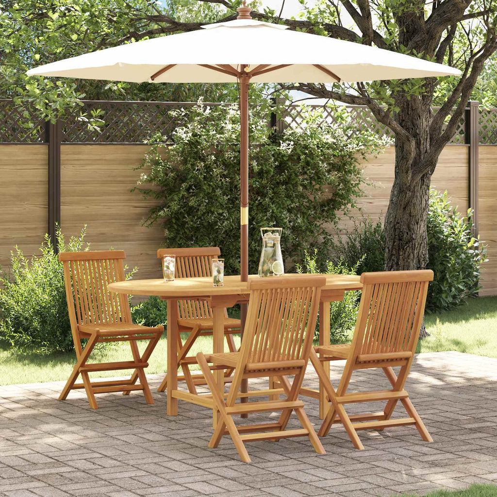 Garten Essgruppe 5 pcs Braun Massivholz Teak