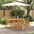 Garten Essgruppe 5 pcs Braun Massivholz Teak