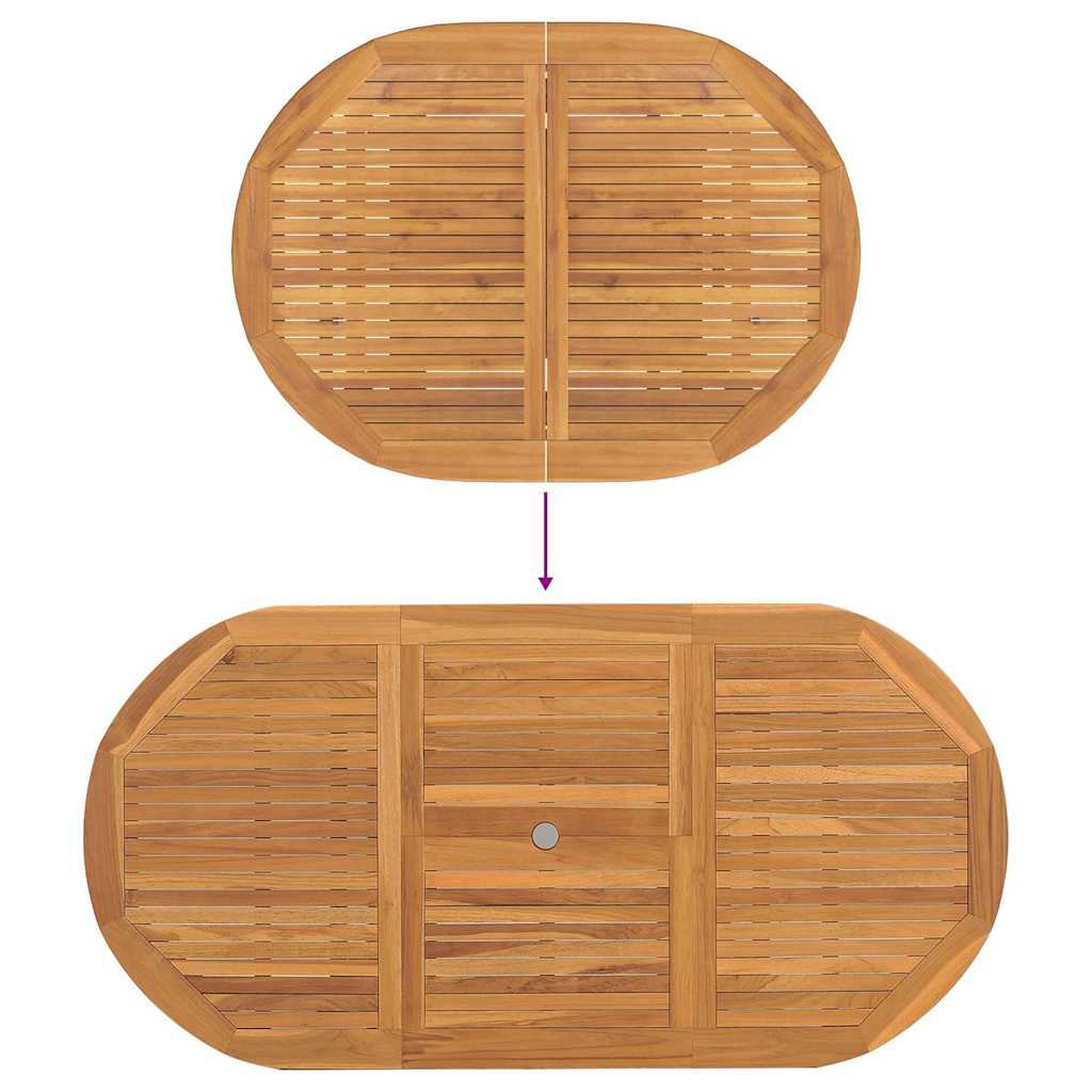 Garten Essgruppe 5 pcs Braun Massivholz Teak
