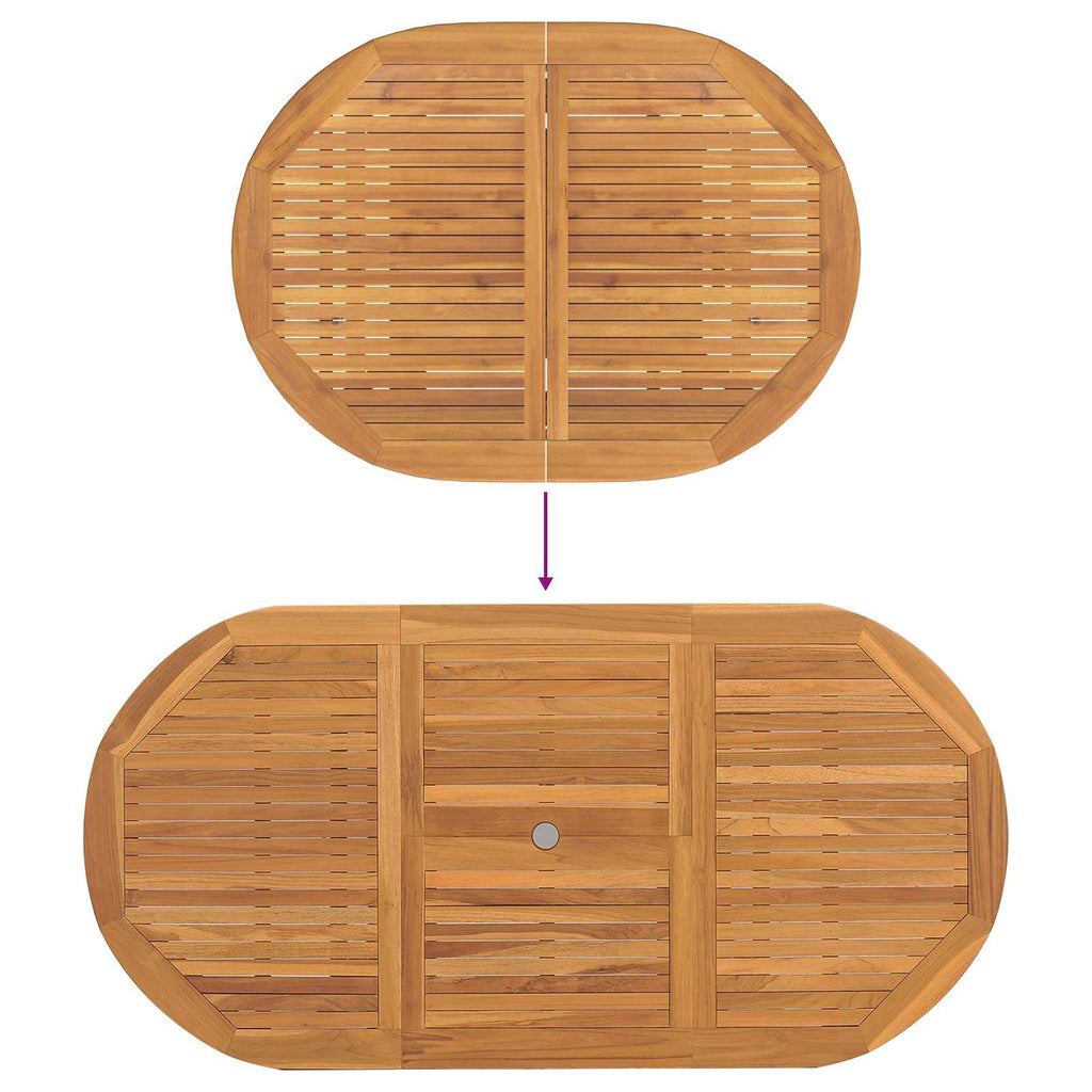 Garten Essgruppe 7 pcs Braun Massivholz Teak