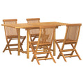 Garten Essgruppe 5 pcs Braun Massivholz Teak