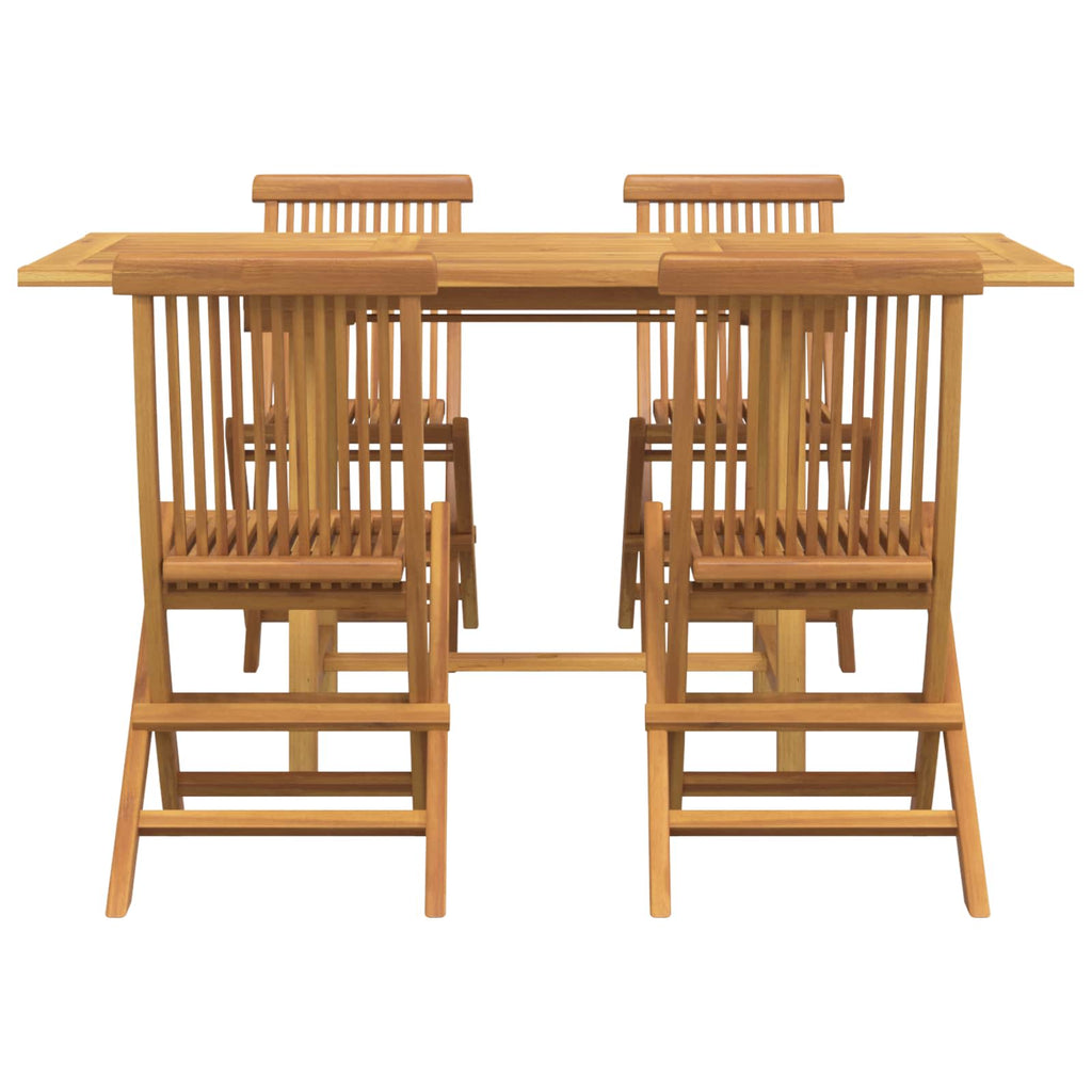 Garten Essgruppe 5 pcs Braun Massivholz Teak