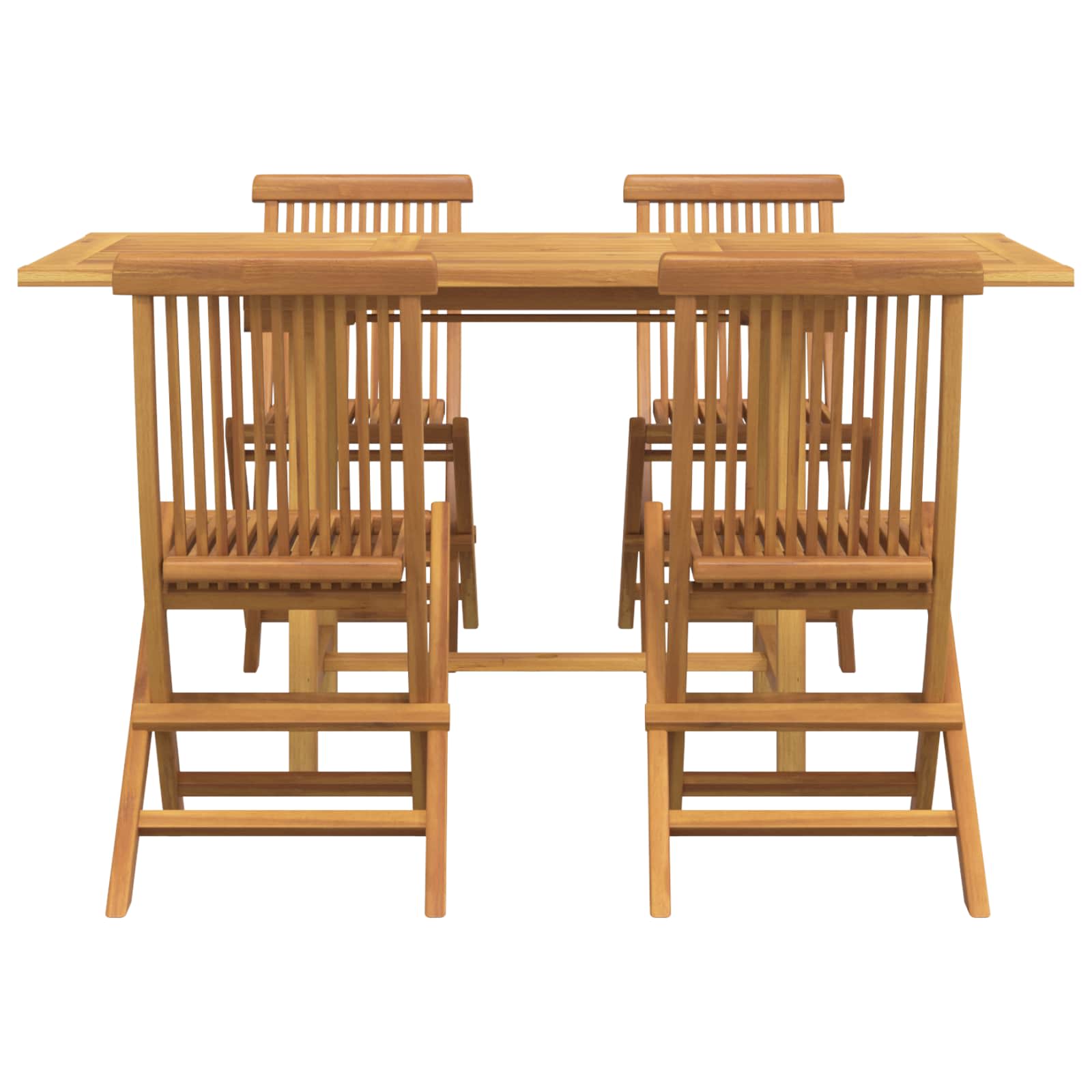 Garten Essgruppe 5 pcs Braun Massivholz Teak
