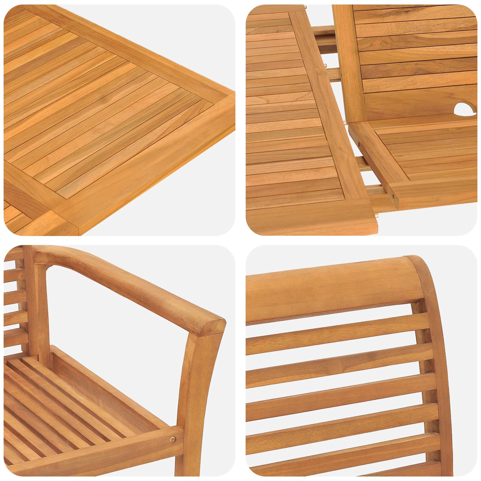 Garten Essgruppe 5 pcs Braun Massivholz Teak