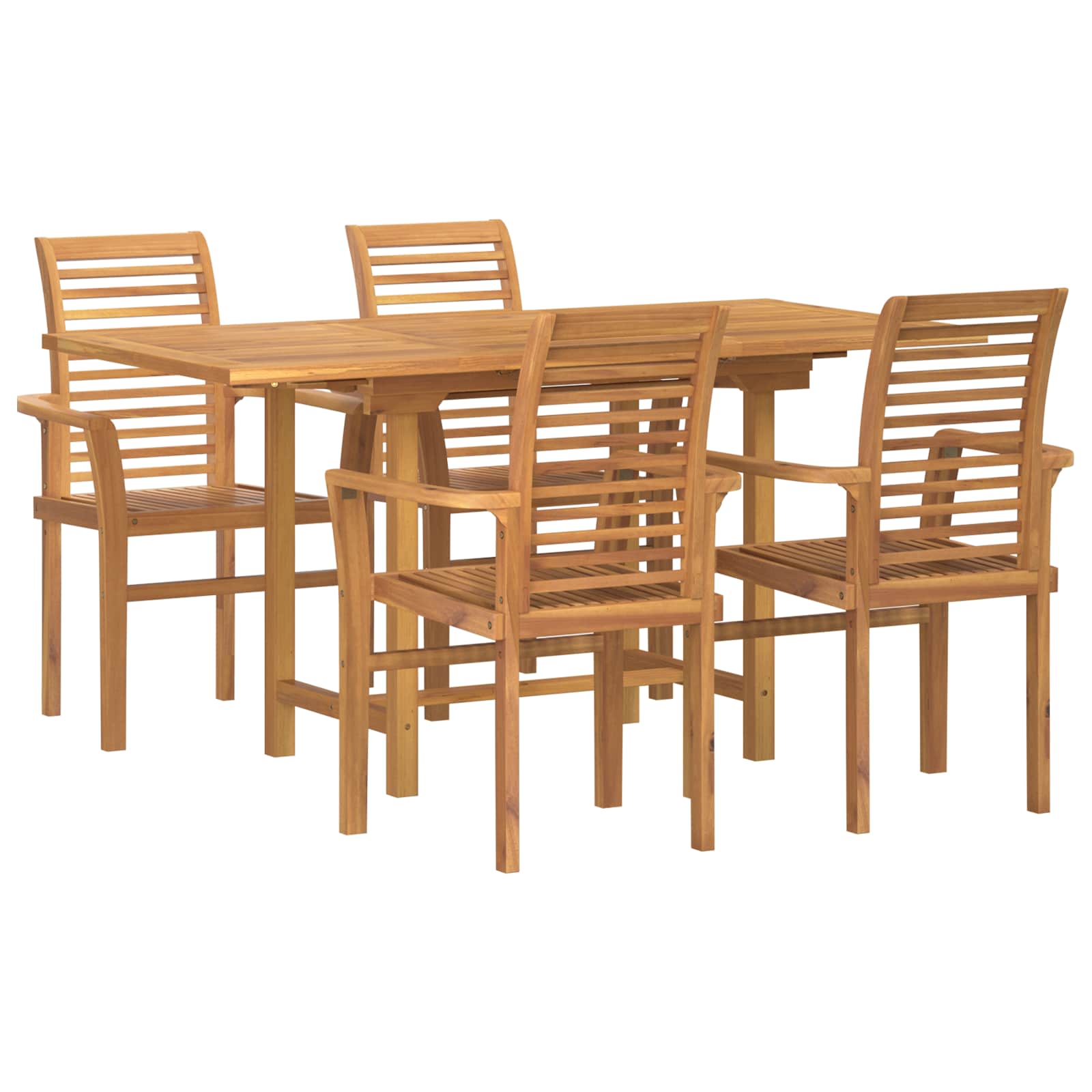 Garten Essgruppe 5 pcs Braun Massivholz Teak