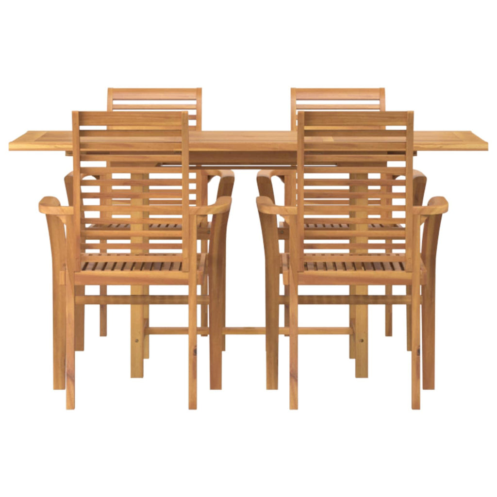 Garten Essgruppe 5 pcs Braun Massivholz Teak