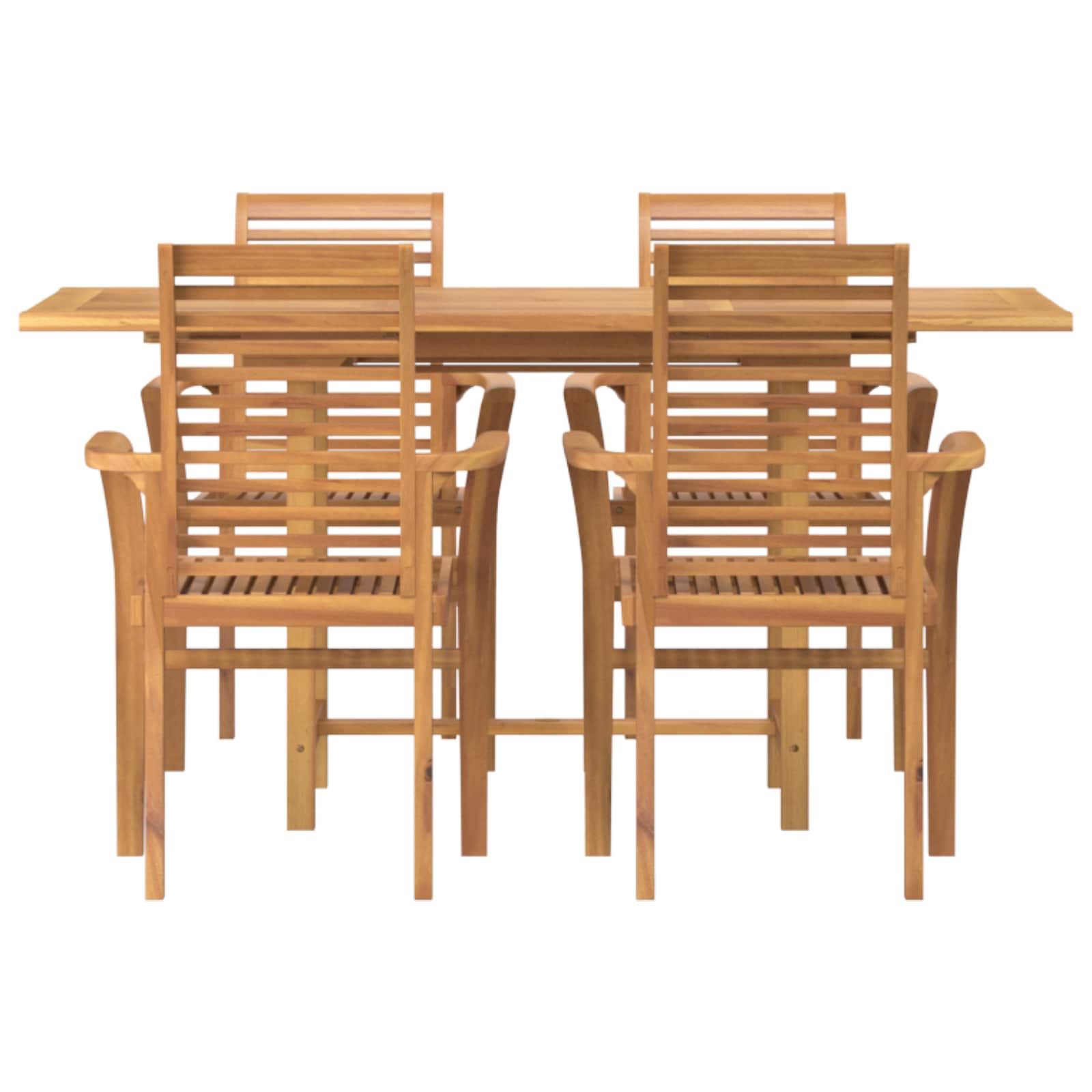 Garten Essgruppe 5 pcs Braun Massivholz Teak