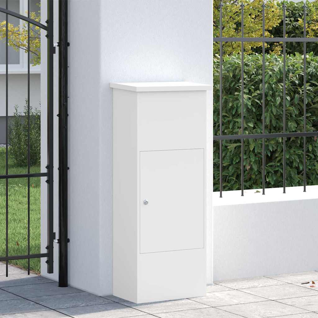 Paketdrop-Box mit Speicher Weiß 44,5 x 29 x 110,5 cm Stahl