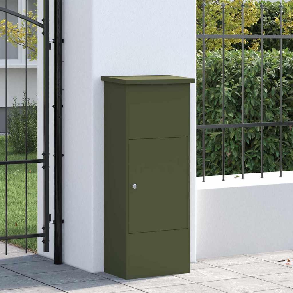 Paketdrop-Box mit Speicher Olivgrün 44,5 x 29 x 110,5 cm Stahl