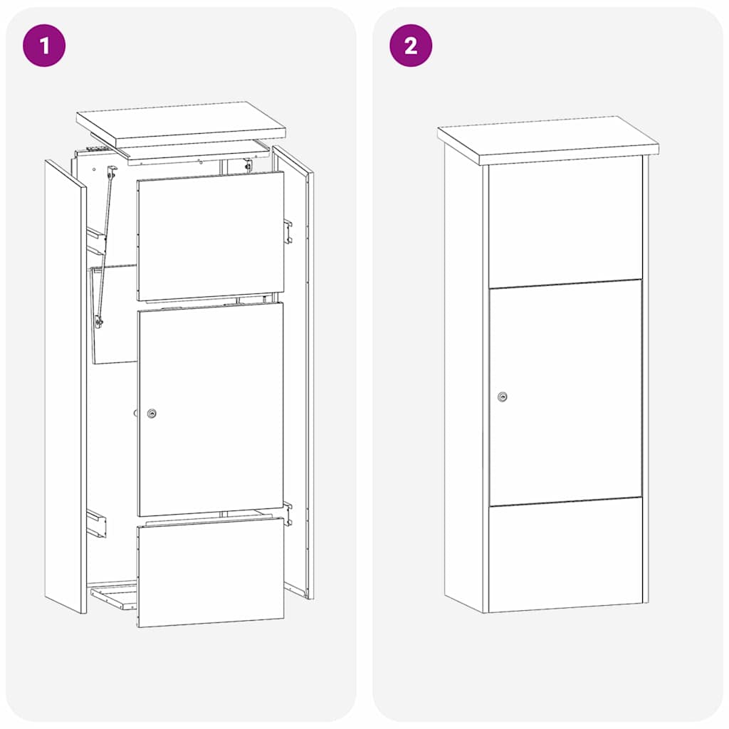 Paketdrop-Box Schwarz 44,5 x 29 x 110,5 cm Verzinkter Stahl