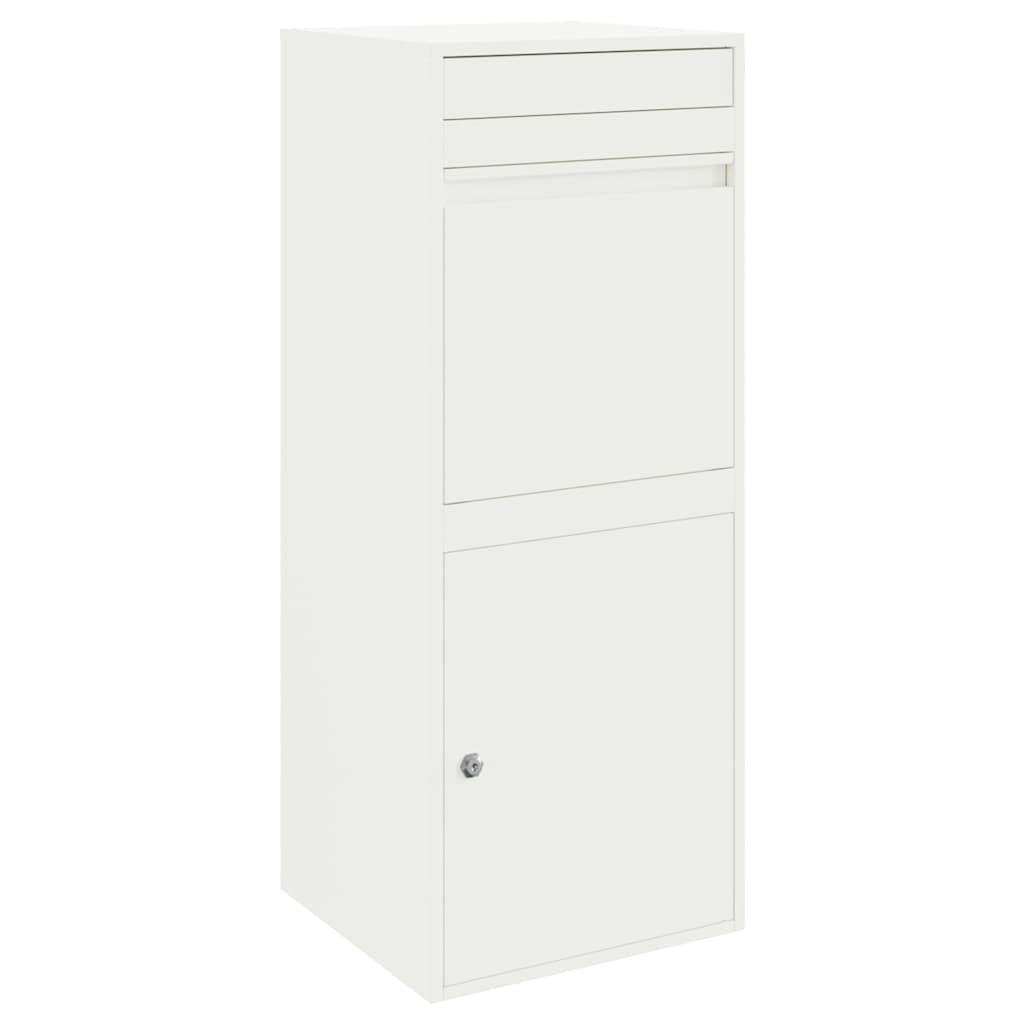 Paketdrop-Box mit Speicher mit Tür Weiß 41 x 38 x 103 cm Stahl