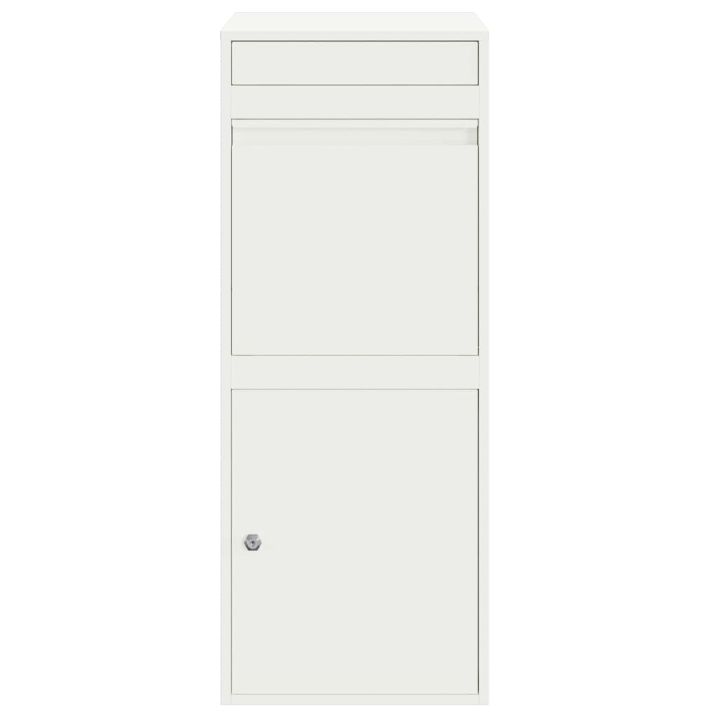 Paketdrop-Box mit Speicher mit Tür Weiß 41 x 38 x 103 cm Stahl